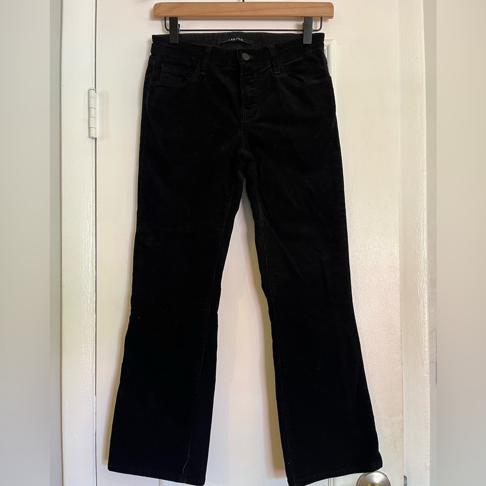 ✨ J Brand Selena Mid Rise Crop Bootcut Pants – Black Velvet Corduroy – Size 27 ✨ - Picture 2 of 10